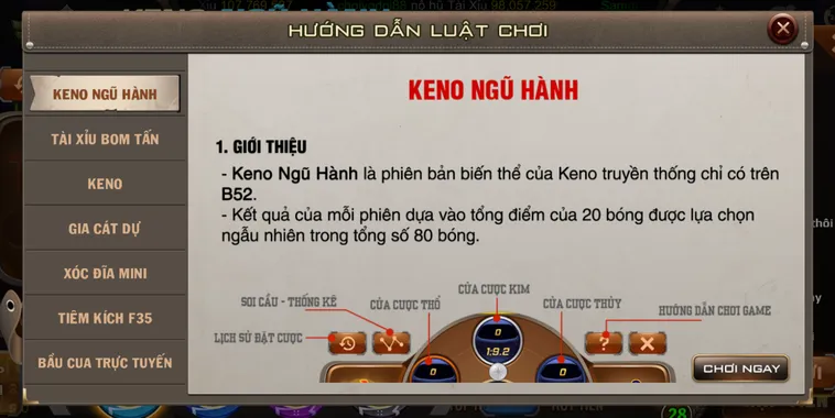 Keno Ngũ Hành Tại B52 Club Dự Đoán Linh Hoạt Nhận Thưởng Lớn