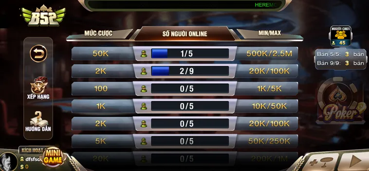 Chinh Phục Poker Tại B52 Club Nhận Ngay Tiền Thưởng Không Giới Hạn