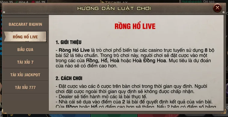 Rồng Hổ BigWin Livestream Tại B52 Club Chốt Kèo Nhanh Thắng Lớn