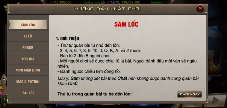 Sâm Lốc Tại B52 Club Chơi Ngay Nhận Thưởng Lớn Tới 100 Triệu