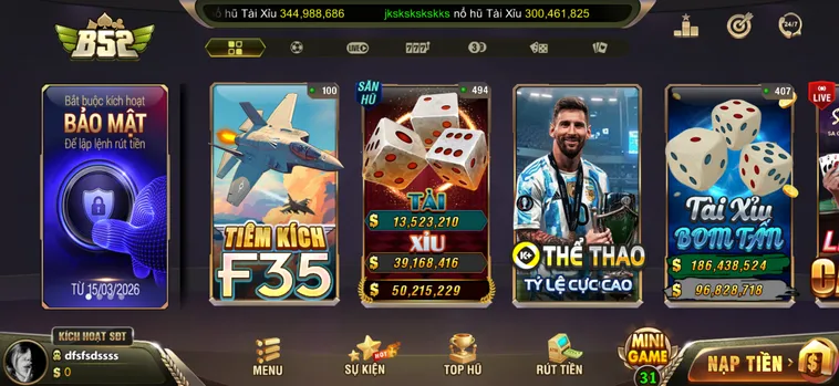 Sảnh Thể Thao B52 Club Đặt Cược Đỉnh Cao Nhận Thưởng Lớn Mỗi Ngày