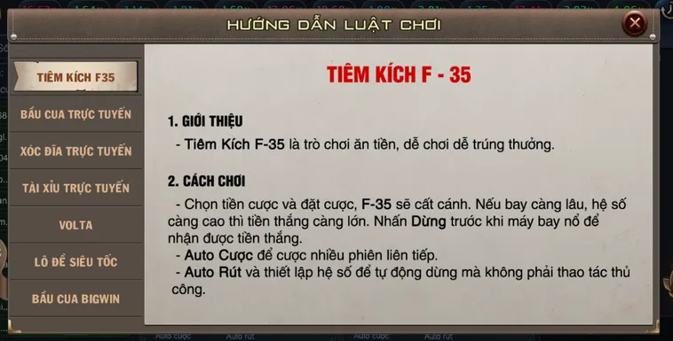 Siêu Phẩm Minigame Tiêm Kích F35 Tại B52 Club Kiếm Tiền Thần Tốc
