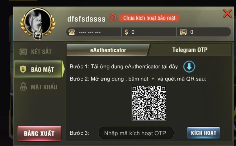 Bảo mật tài khoản tại B52Club.