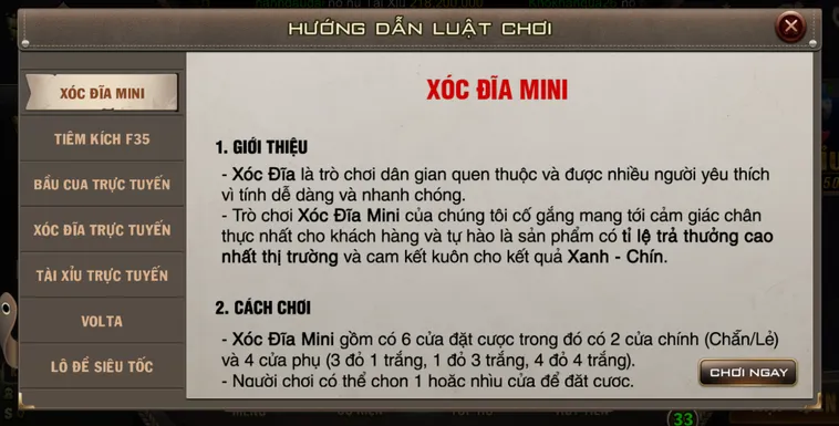 Xóc Dĩa Mini Tại B52 Club Đặt Cược Siêu Nhanh Nhận Tiền Tức Thì